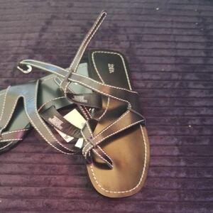 Zara Black Strappy Sandals